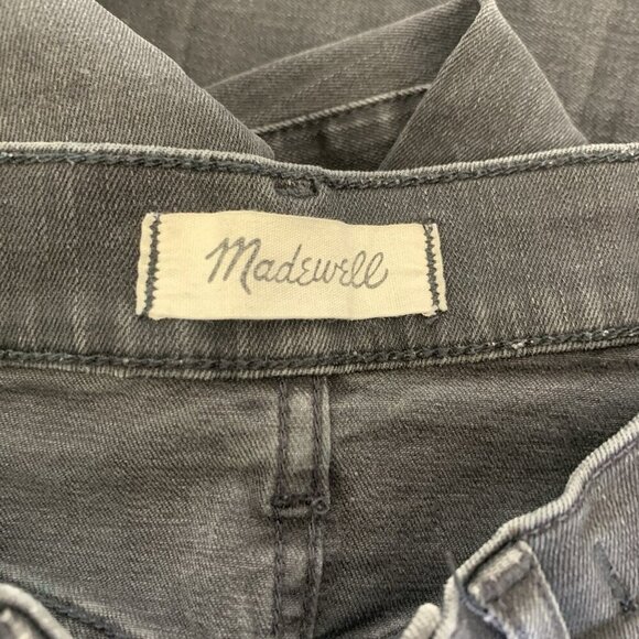 Madewell 9" High Rise Skinny Jeans 24 Distressed Black Slim Y2K Grunge - Picture 6 of 8